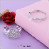 Round White Diamond Twisted Swirl Engagement Ring Set for Women (0.51 ctw, Color I-J, Clarity I2-I3) in 925 Sterling Silver