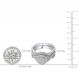Round White Diamond Twisted Swirl Engagement Ring Set for Women (0.51 ctw, Color I-J, Clarity I2-I3) in 925 Sterling Silver