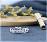 0.72 Carat (ctw) 14K White Gold Round White Diamond Ladies Anniversary Wedding Band 3/4 CT