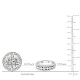 0.72 Carat (ctw) 14K White Gold Round White Diamond Ladies Anniversary Wedding Band 3/4 CT