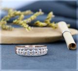 0.72 Carat (ctw) 18K Rose Gold Round White Diamond Ladies Anniversary Wedding Band 3/4 CT