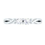 0.35 Carat (ctw) 18K White Gold Round White Diamond Ladies Two Stone Swirl Style Split Shank Bridal Engagement Ring 1/3 CT