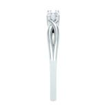 0.35 Carat (ctw) 18K White Gold Round White Diamond Ladies Two Stone Swirl Style Split Shank Bridal Engagement Ring 1/3 CT