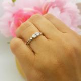 0.35 Carat (ctw) 18K White Gold Round White Diamond Ladies Two Stone Swirl Style Split Shank Bridal Engagement Ring 1/3 CT
