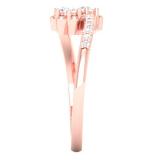 0.40 Carat (ctw) 10K Rose Gold Round White Diamond Ladies Two Stone Bypass Style Bridal Engagement Ring