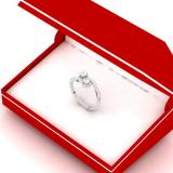0.40 Carat (ctw) 14K White Gold Round White Diamond Ladies Two Stone Bypass Style Bridal Engagement Ring