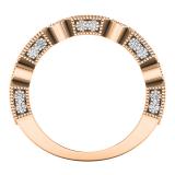 0.50 Carat (ctw) 14K Rose Gold Princess Pink Sapphire & Round White Diamond Ladies Vintage Style Anniversary Wedding Eternity Stackable Band 1/2 CT