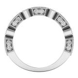 0.50 Carat (ctw) 14K White Gold Princess Pink Sapphire & Round White Diamond Ladies Vintage Style Anniversary Wedding Eternity Stackable Band 1/2 CT