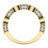 0.50 Carat (ctw) 14K Yellow Gold Princess Pink Sapphire & Round White Diamond Ladies Vintage Style Anniversary Wedding Eternity Stackable Band 1/2 CT