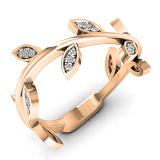 0.25 Carat (ctw) 18K Rose Gold Round White Diamond Ladies Vintage Style Anniversary Wedding Eternity Band Stackable Ring 1/4 CT