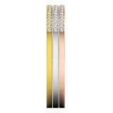 0.20 Carat (ctw) 10K White Yellow & Rose Gold Round Cut Diamond Ladies 3 Tone Stackable Anniversary Wedding Contour Band Guard Ring 1/5 CT