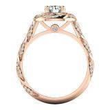 0.95 Carat (ctw) 14K Rose Gold Round White Diamond Ladies Bridal Fashion Engagement Ring 1 CT