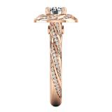0.95 Carat (ctw) 14K Rose Gold Round White Diamond Ladies Bridal Fashion Engagement Ring 1 CT