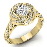 0.95 Carat (ctw) 14K Yellow Gold Round White Diamond Ladies Bridal Fashion Engagement Ring 1 CT