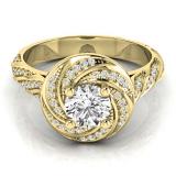0.95 Carat (ctw) 14K Yellow Gold Round White Diamond Ladies Bridal Fashion Engagement Ring 1 CT