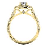 0.95 Carat (ctw) 14K Yellow Gold Round White Diamond Ladies Bridal Fashion Engagement Ring 1 CT
