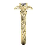 0.95 Carat (ctw) 14K Yellow Gold Round White Diamond Ladies Bridal Fashion Engagement Ring 1 CT