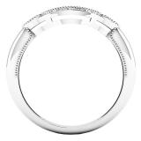 0.12 Carat (ctw) 10K White Gold Round Cut Diamond Ladies Wedding Stackable Band Contour Guard Ring