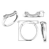 0.12 Carat (ctw) 10K White Gold Round Cut Diamond Ladies Wedding Stackable Band Contour Guard Ring