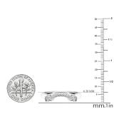 0.12 Carat (ctw) 10K White Gold Round Cut Diamond Ladies Wedding Stackable Band Contour Guard Ring