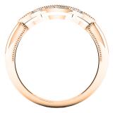 0.12 Carat (ctw) 14K Rose Gold Round Cut Diamond Ladies Wedding Stackable Band Contour Guard Ring