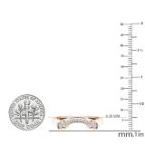 0.12 Carat (ctw) 14K Rose Gold Round Cut Diamond Ladies Wedding Stackable Band Contour Guard Ring