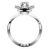 2.25 Carat (ctw) 10K White Gold Round White Cubic Zirconia Ladies Bridal Fashion Vintage Style Engagement Ring With Matching Band Set