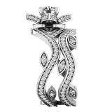 2.25 Carat (ctw) 10K White Gold Round White Cubic Zirconia Ladies Bridal Fashion Vintage Style Engagement Ring With Matching Band Set