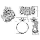 2.25 Carat (ctw) 10K White Gold Round White Cubic Zirconia Ladies Bridal Fashion Vintage Style Engagement Ring With Matching Band Set