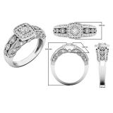0.30 Carat (ctw) 18K White Gold Round Cut White Diamond Ladies Bridal Engagement Ring 1/3 CT
