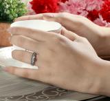 0.90 Carat (ctw) 10K White Gold Round White Sapphire Black & White Diamond Ladies 3 Stone Bridal Engagement Ring Set