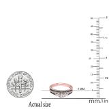 0.90 Carat (ctw) 18K Rose Gold Round White Sapphire Black & White Diamond Ladies 3 Stone Bridal Engagement Ring Set
