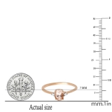 0.75 Carat (ctw) 10K Rose Gold Oval Cut Morganite & Round White Diamond Ladies Bridal Promise Engagement Ring 3/4 CT