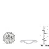 0.12 Carat (ctw) 10K White Gold Round Cut Diamond Ladies Anniversary Wedding Stackable Band Contour Guard Ring