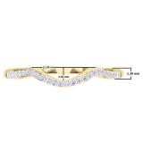 0.12 Carat (ctw) 10K Yellow Gold Round Cut Diamond Ladies Anniversary Wedding Stackable Band Contour Guard Ring