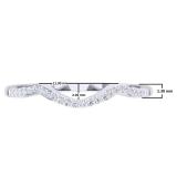 0.12 Carat (ctw) 14K White Gold Round Cut Diamond Ladies Anniversary Wedding Stackable Band Contour Guard Ring