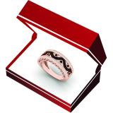 0.65 Carat (ctw) 14K Rose Gold Round Champagne & White Diamond Ladies Anniversary Ring Wedding Band