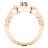 1.00 Carat (ctw) 10K Rose Gold Round Cut White Diamond Ladies Bridal Vintage Style Halo Engagement Ring 1 CT