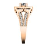 1.00 Carat (ctw) 10K Rose Gold Round Cut White Diamond Ladies Bridal Vintage Style Halo Engagement Ring 1 CT