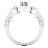 1.00 Carat (ctw) 10K White Gold Round Cut White Diamond Ladies Bridal Vintage Style Halo Engagement Ring 1 CT