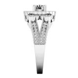 1.00 Carat (ctw) 10K White Gold Round Cut White Diamond Ladies Bridal Vintage Style Halo Engagement Ring 1 CT
