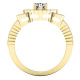 1.00 Carat (ctw) 10K Yellow Gold Round Cut White Diamond Ladies Bridal Vintage Style Halo Engagement Ring 1 CT