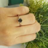 0.25 Carat (Ctw) 10K White Gold Round Black Diamond Ladies Bridal Engagement Solitaire Ring 1/4 CT