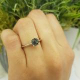 0.25 Carat (Ctw) 10K White Gold Round Black Diamond Ladies Bridal Engagement Solitaire Ring 1/4 CT