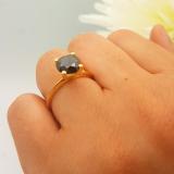 3.00 Carat (Ctw) 14K Yellow Gold Round Black Diamond Ladies Bridal Engagement Solitaire Ring