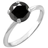 2.50 Carat (Ctw) 18K White Gold Round Black Diamond Ladies Bridal Engagement Solitaire Ring