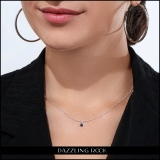 0.25 Carat (ctw) Sterling Silver Round Cut Black Diamond Ladies Solitaire Pendant (Chain Included) 1/4 CT
