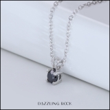 0.25 Carat (ctw) Sterling Silver Round Cut Black Diamond Ladies Solitaire Pendant (Chain Included) 1/4 CT