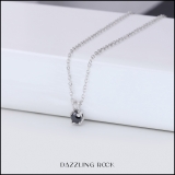 0.25 Carat (ctw) Sterling Silver Round Cut Black Diamond Ladies Solitaire Pendant (Chain Included) 1/4 CT