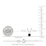 0.25 Carat (ctw) Sterling Silver Round Cut Black Diamond Ladies Solitaire Pendant (Chain Included) 1/4 CT